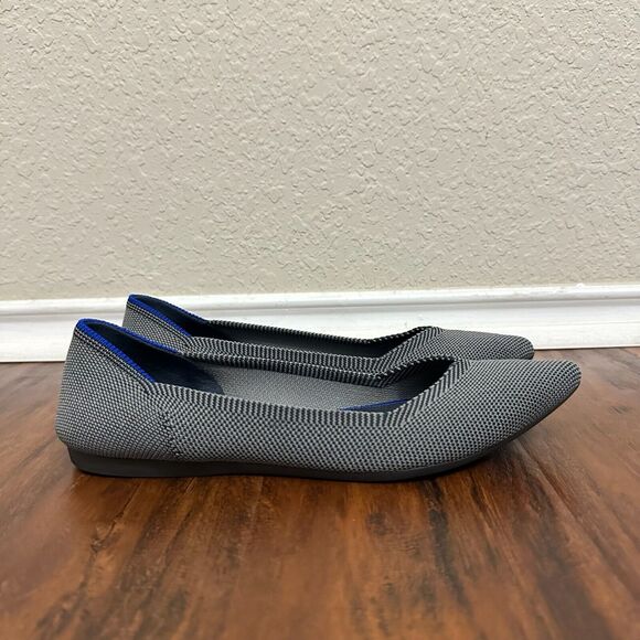 ROTHY'S The Point Birdseye Knit Slip-On Ballet Flats in Cloud Grey - Picture 4 of 10